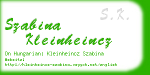 szabina kleinheincz business card